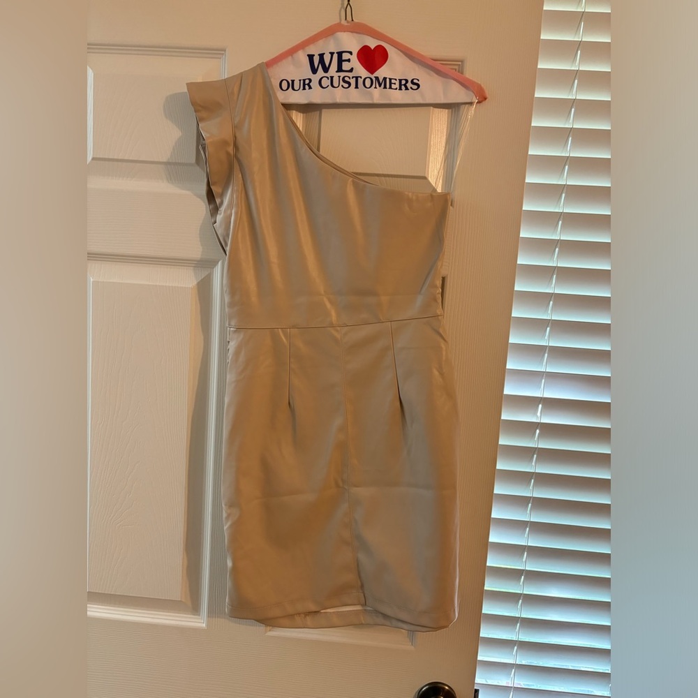 Faux leather dress